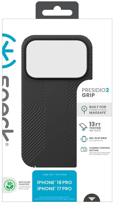 Dėklas Speck Presidio2 Grip MagSafe iPhone 18 Pro / 17 Pro, juodas