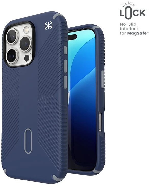 Dėklas Speck Presidio2 Grip ClickLock & MagSafe do iPhone 16 Pro tamsiai mėlyna