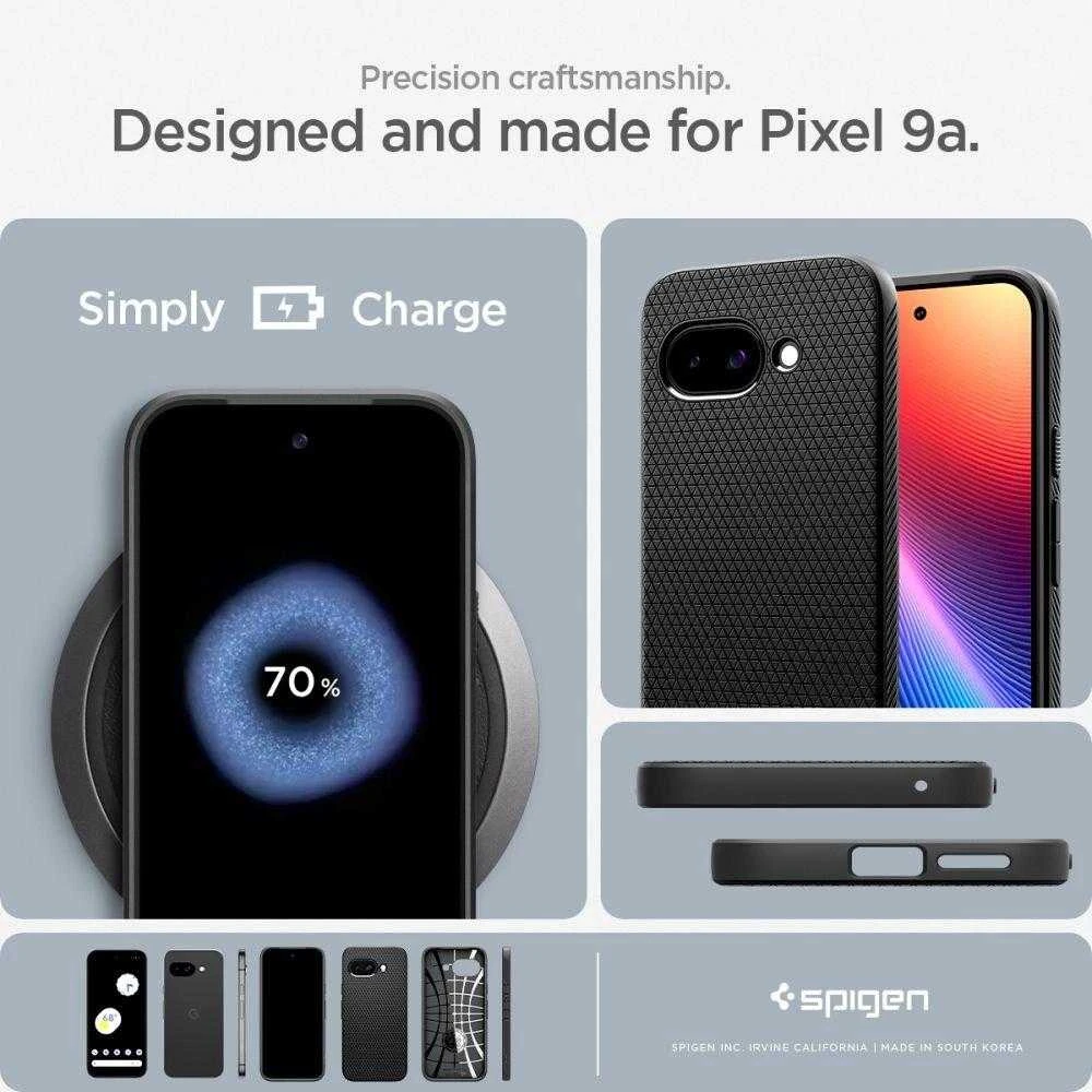 Spigen Liquid Air Dėklas, skirtas Google Pixel 9A – Matinis Juodas