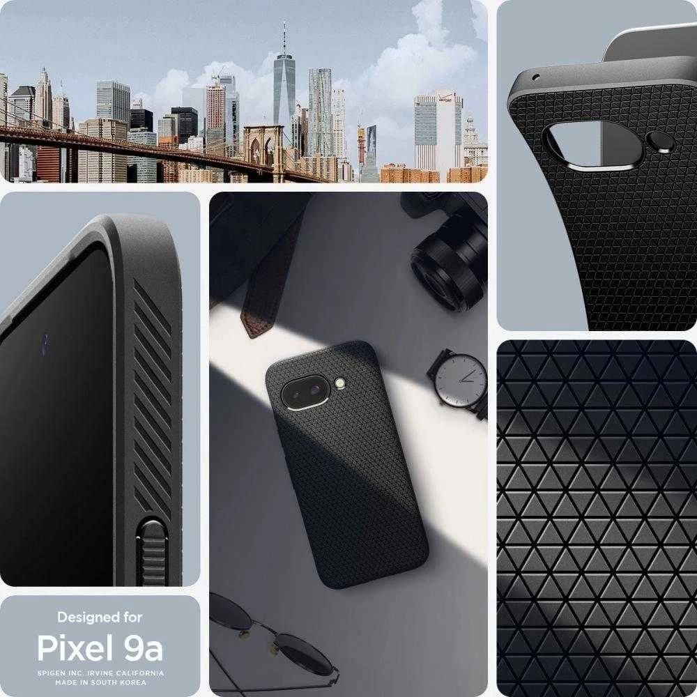 Spigen Liquid Air Dėklas, skirtas Google Pixel 9A – Matinis Juodas