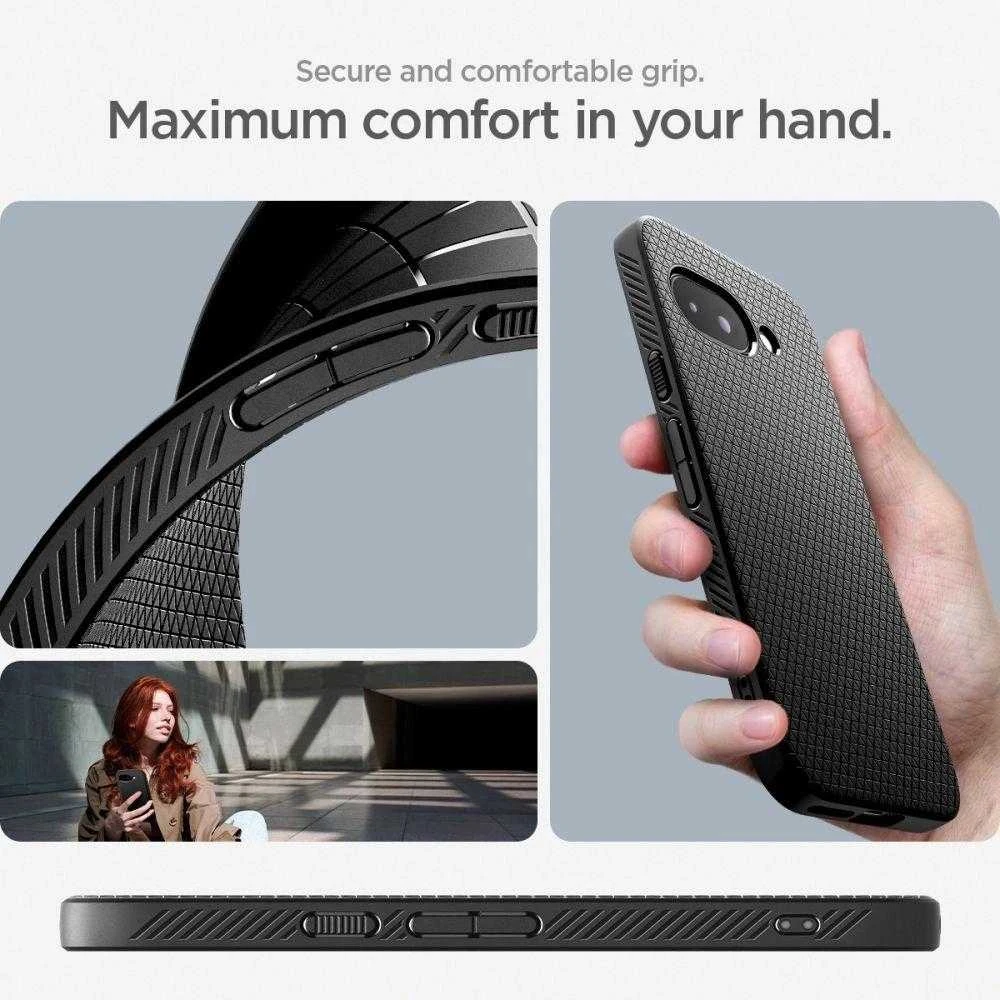 Spigen Liquid Air Dėklas, skirtas Google Pixel 9A – Matinis Juodas