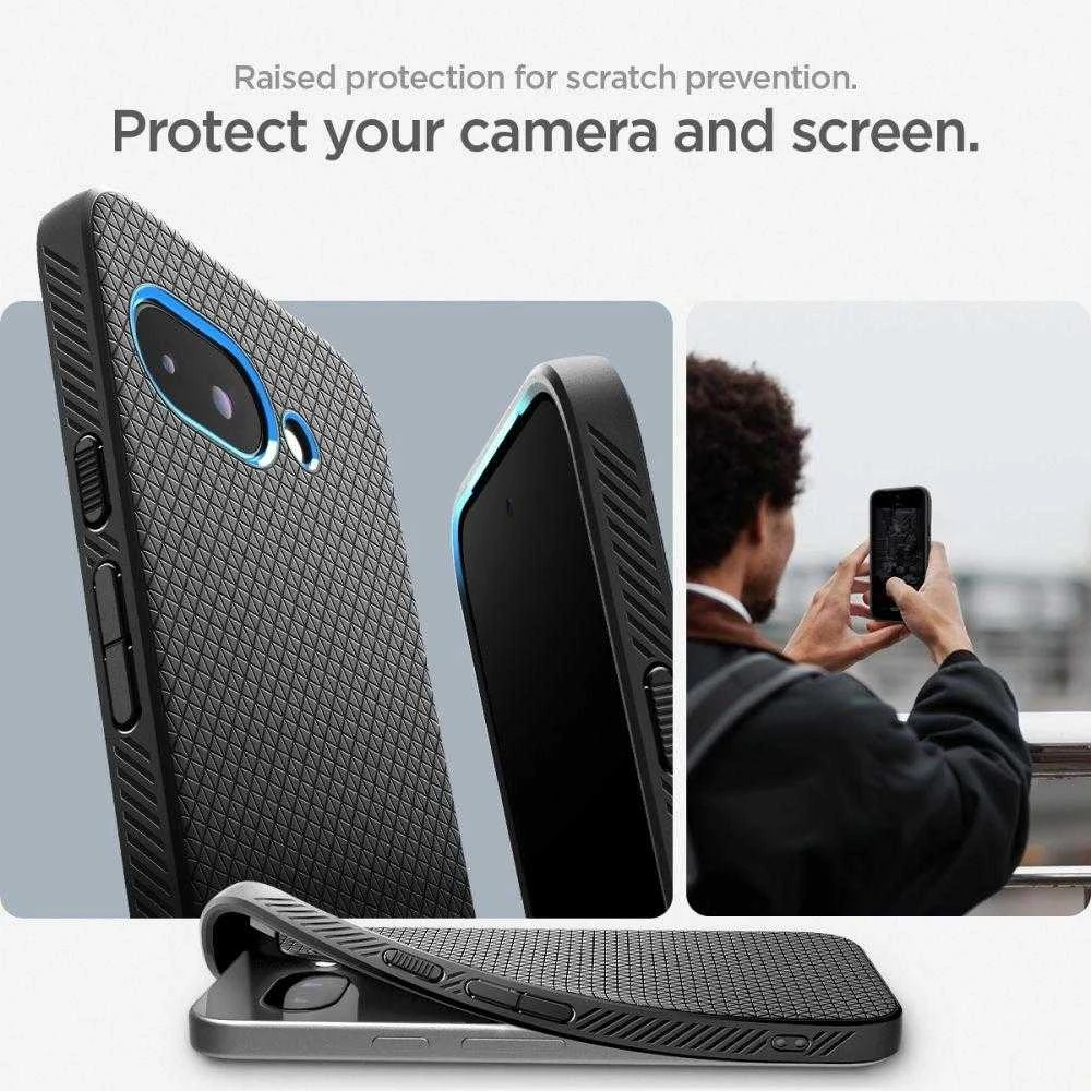 Spigen Liquid Air Dėklas, skirtas Google Pixel 9A – Matinis Juodas