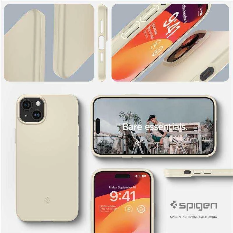 Spigen Thin Fit dėklas skirtas Apple iPhone 15 Plus,  spalva - Mute Beige