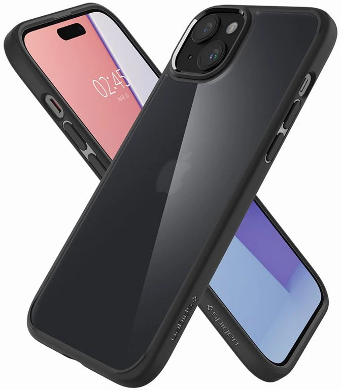 Spigen Ultra Hybrid Matte dėklas skirtas Apple iPhone 15, spalva - Frost Black