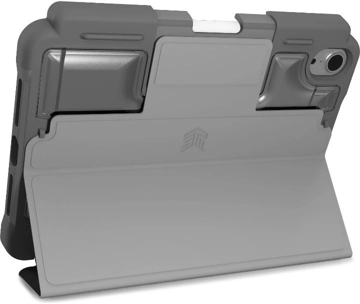 STM Dux Plus - Rugged dėklas skirtas iPad mini 7 (2024) / mini 6 (2021) MIL-STD-810G with Apple Pieštukas Holder (Juodas)