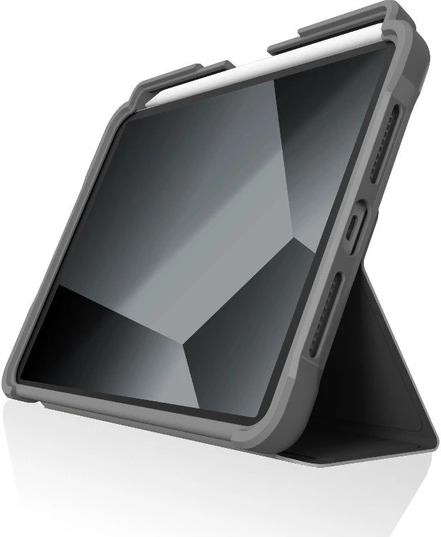 STM Dux Plus - Rugged dėklas skirtas iPad mini 7 (2024) / mini 6 (2021) MIL-STD-810G with Apple Pieštukas Holder (Juodas)