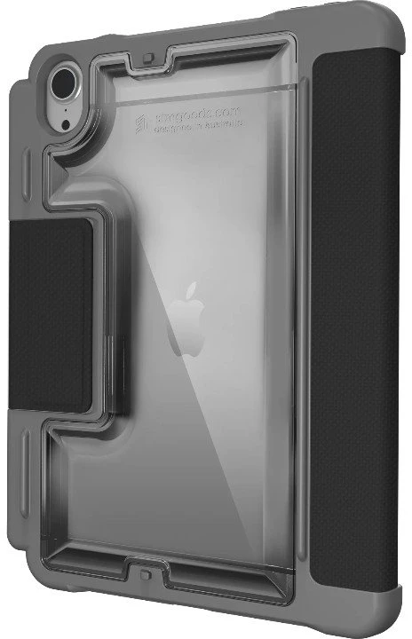 STM Dux Plus - Rugged dėklas skirtas iPad mini 7 (2024) / mini 6 (2021) MIL-STD-810G with Apple Pieštukas Holder (Juodas)