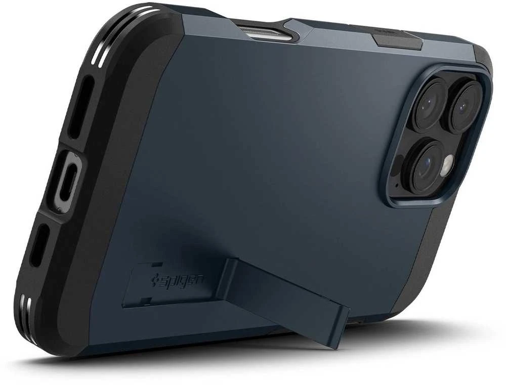 Spigen Tough Armor MagSafe su stoveliu Apple iPhone 16 Pro Max – dėklas telefonui pilkos spalvos
