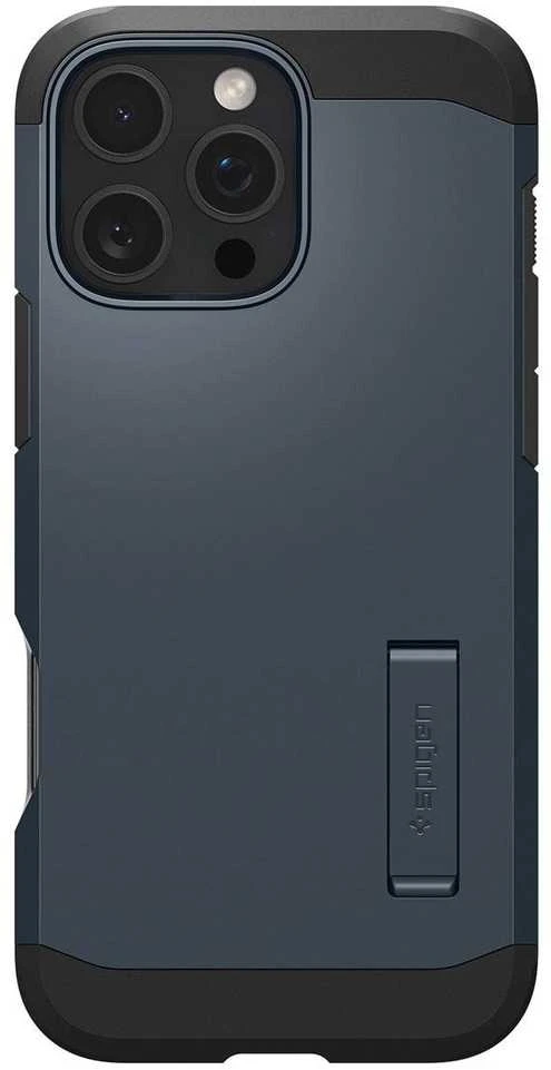 Spigen Tough Armor MagSafe su stoveliu Apple iPhone 16 Pro Max – dėklas telefonui pilkos spalvos