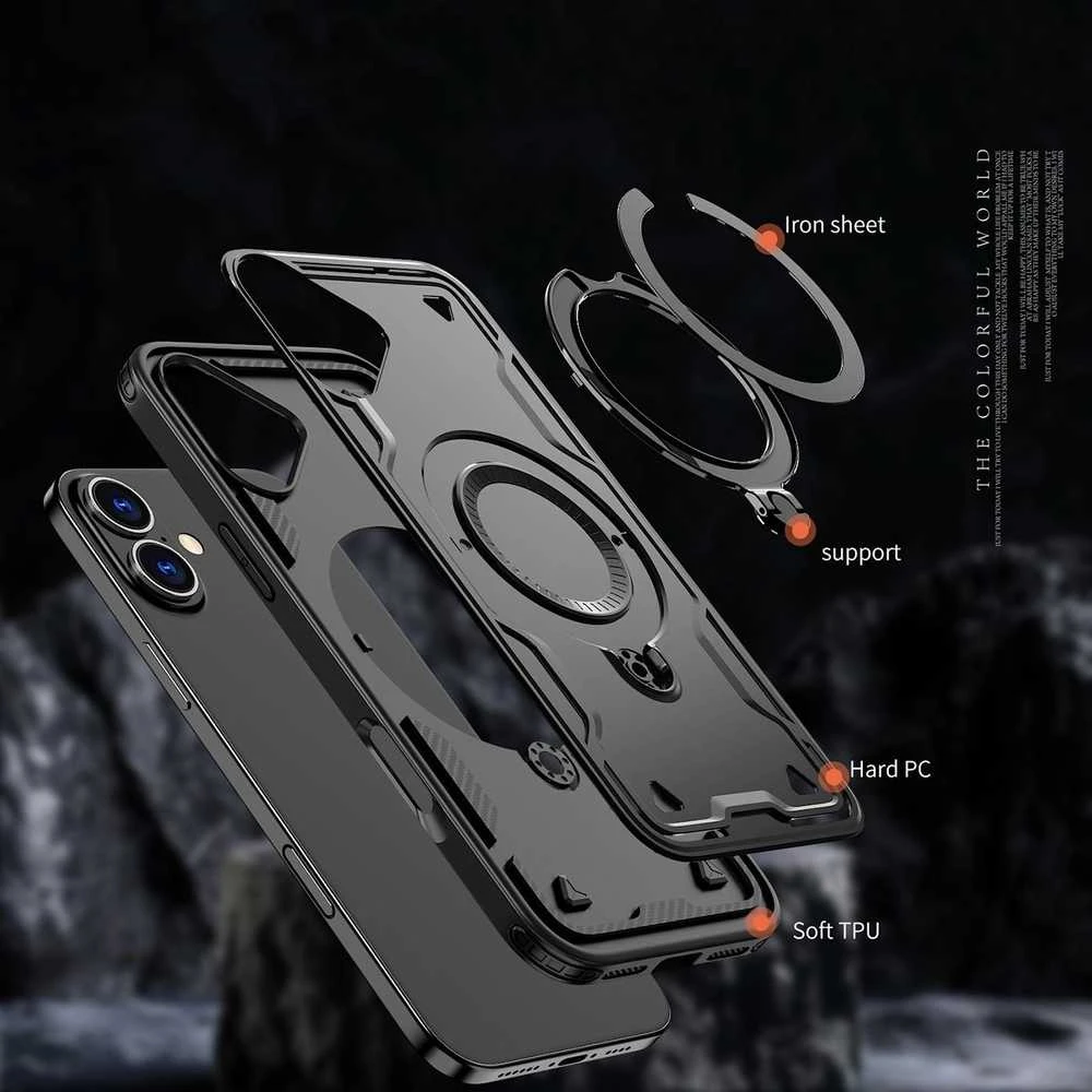 Hurtel Hybrid Armor Trendy MagSafe Apple iPhone 16 Plus – dėklas telefonui juodos spalvos