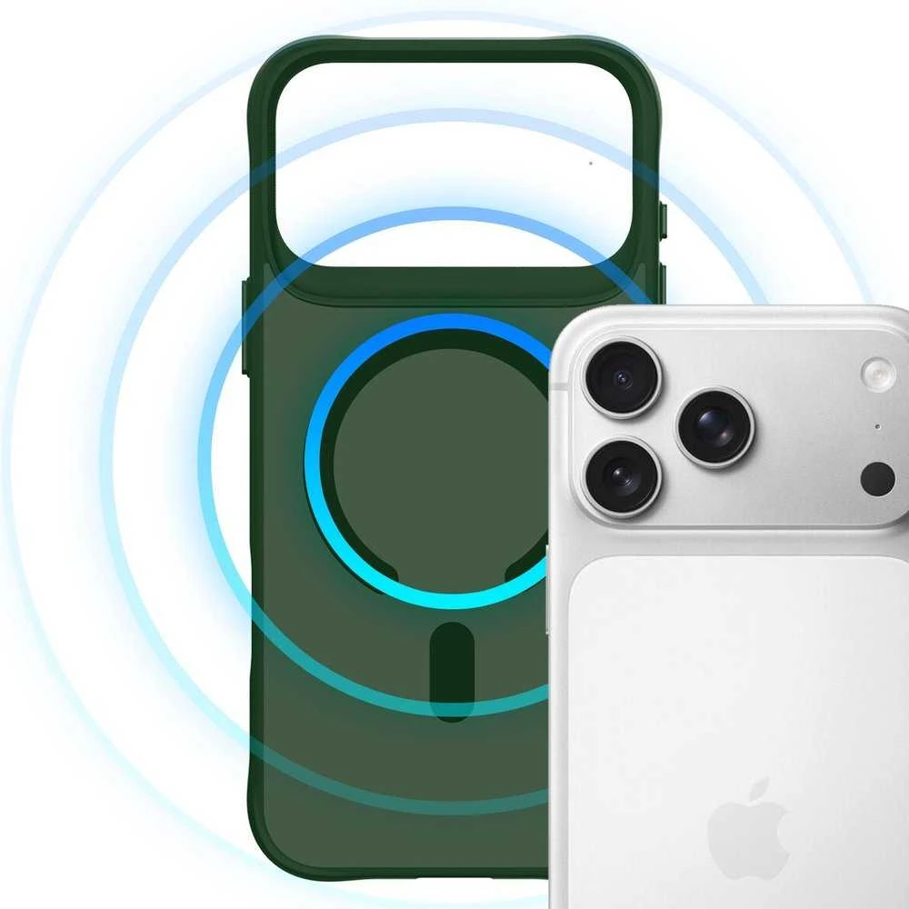 3Mk apsaugos 3mk dūminis „MagCase“ dėklas, skirtas „iPhone 17 Pro“ – Žalias-Translucent
