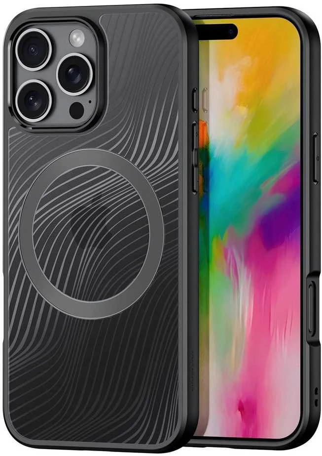 Dux Ducis dėklas AIMO MAG compatible su MagSafe skirtas Apple iPhone 16 Pro Max juodos spalvos