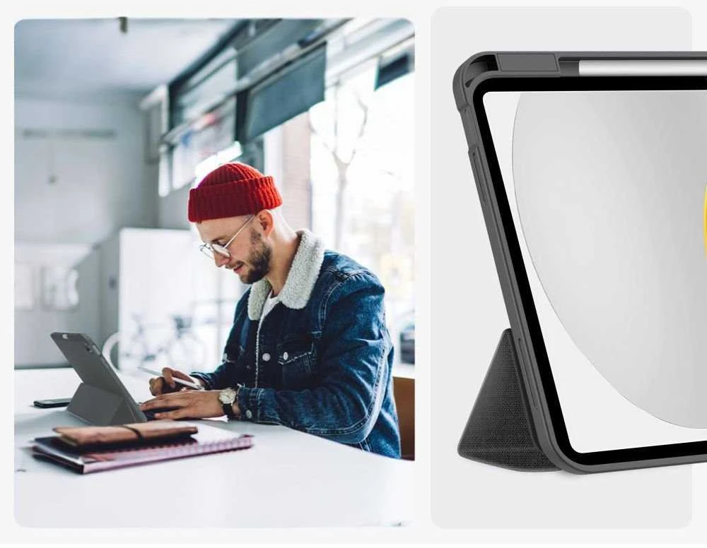 „Tech-Protect SC Pen“ drobinis dėklas, skirtas „iPad 10.9“ (2022 / „iPad 11“ (2025)) – pilkas