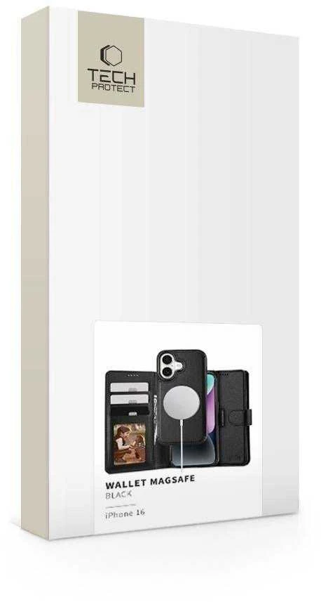 Apple iPhone 16 Tech-Protect Wallet MagSafe dėklas telefonui juodos spalvos