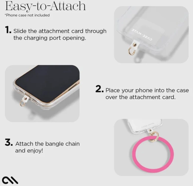 Dėklas Case-Mate Phone Bangle - Wrist virvelė telefonui Fuchsia