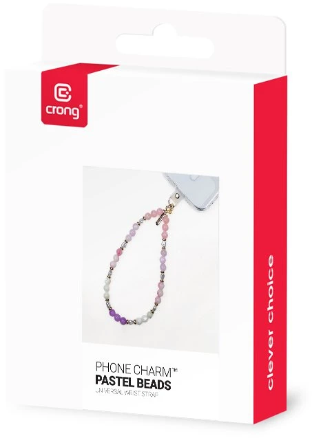 Dėklas Crong Phone Charm - virvelė telefonui Pastel Beads