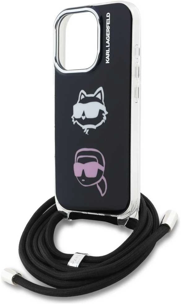 Karl Lagerfeld IML Crossbody K&CH Heads dėklas skirtas Apple iPhone 16 Pro Juodas