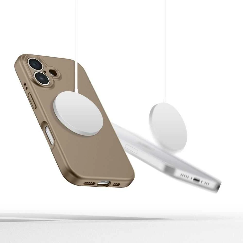 „Tech-Protect“ silikoninis „MagSafe“ dėklas, skirtas „iPhone 16e“ / „17e“ – rudas