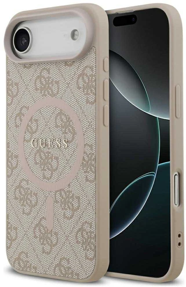 Guess PU Leather 4G Colored Ring MagSafe dėklas skirtas Apple iPhone Air Rožinė