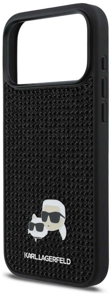 Dėklas Karl Lagerfeld case for IPHONE 17 Pro Max KLHCP17X6PRKCLK (Rhinestone W/ K&C PIN) juodas