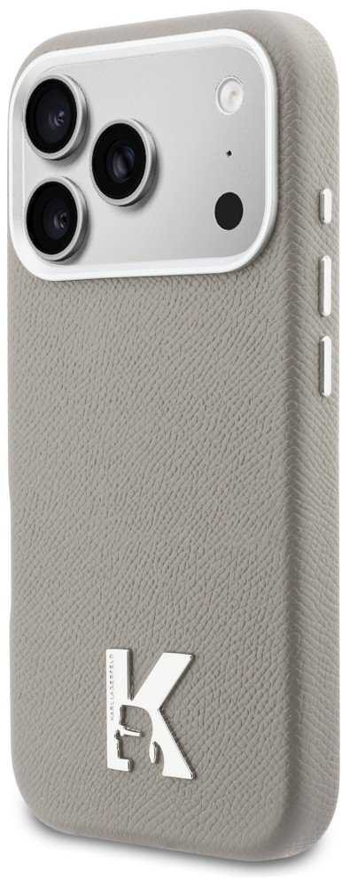 Dėklas Karl Lagerfeld case for IPHONE 17 Pro Max compatible with MagSafe KLHMP17X5PGFKHGG (PU FW W/ KHead Logo) pilka