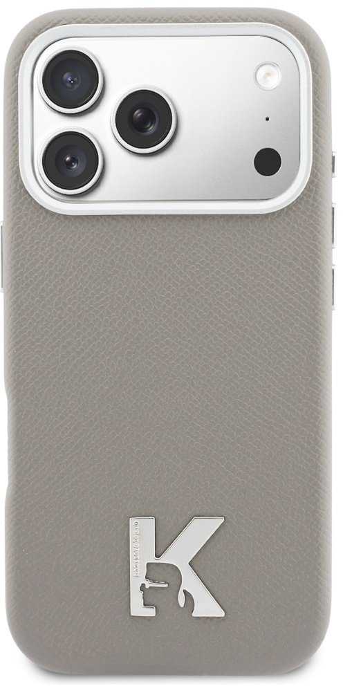 Dėklas Karl Lagerfeld case for IPHONE 17 Pro Max compatible with MagSafe KLHMP17X5PGFKHGG (PU FW W/ KHead Logo) pilka