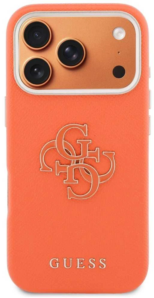 GUESS dėklas IPHONE 17 Pro GUHCP17L5PS4RGGO (PU FW Resin Logo) oranžinis