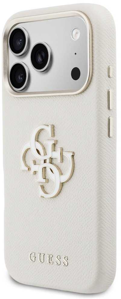 GUESS dėklas, skirtas IPHONE 17 Pro GUHCP17L5PS4RGGE (PU FW Resin Logo) smėlio spalvos