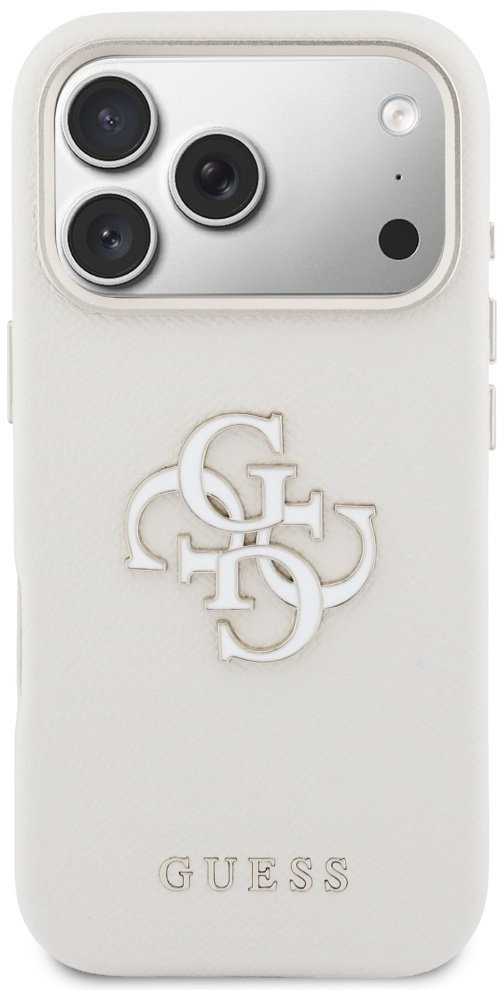 GUESS dėklas, skirtas IPHONE 17 Pro GUHCP17L5PS4RGGE (PU FW Resin Logo) smėlio spalvos