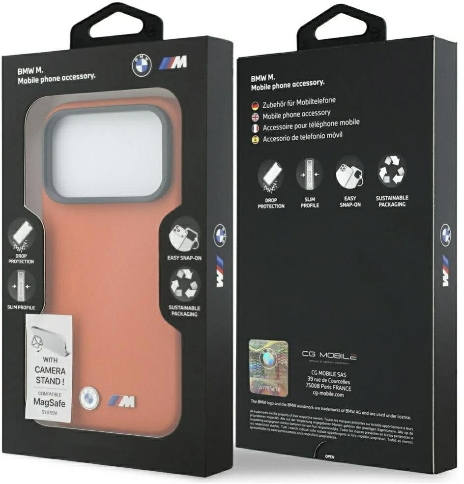 Dėklas BMW M Metal Logo MagSafe Case for iPhone 17 Pro - Oranžinis