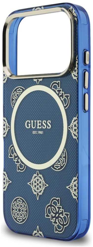 „Guess IML Peony Dot MagSafe“ dėklas, skirtas „iPhone 17 Pro“ – Mėlyna