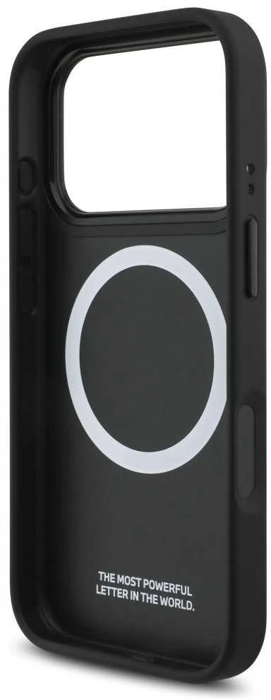 Dėklas BMW M Perforated Stripe Logo MagSafe Apple iPhone 17 Pro navy mėlynas