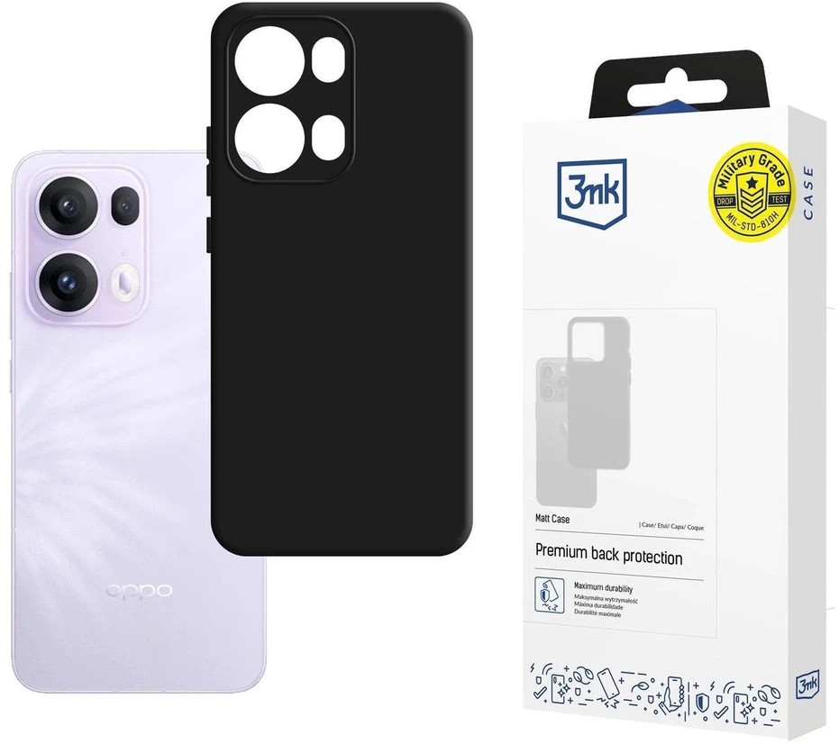 Nezatříděno 3Mk apsauginis matinis dėklas Oppo Reno 13 Pro - Juodas