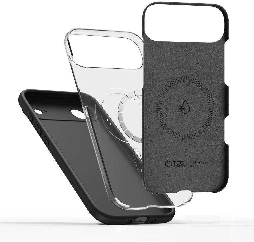 „Tech-Protect“ silikoninis „MagSafe“ dėklas, skirtas „iPhone 17 Air“ – Juodas