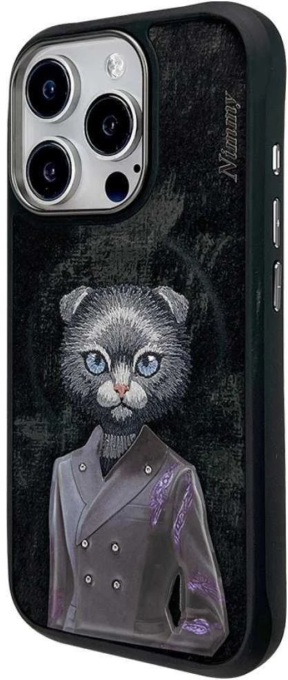 „Nimmy Magnetic“ madingas mielas augintinio formos „MagSafe“ dėklas, skirtas „iPhone 16 Pro“ - juodas