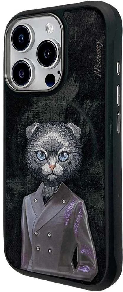 „Nimmy Magnetic“ madingas mielas augintinio formos „MagSafe“ dėklas, skirtas „iPhone 16 Pro Max“ - juodas
