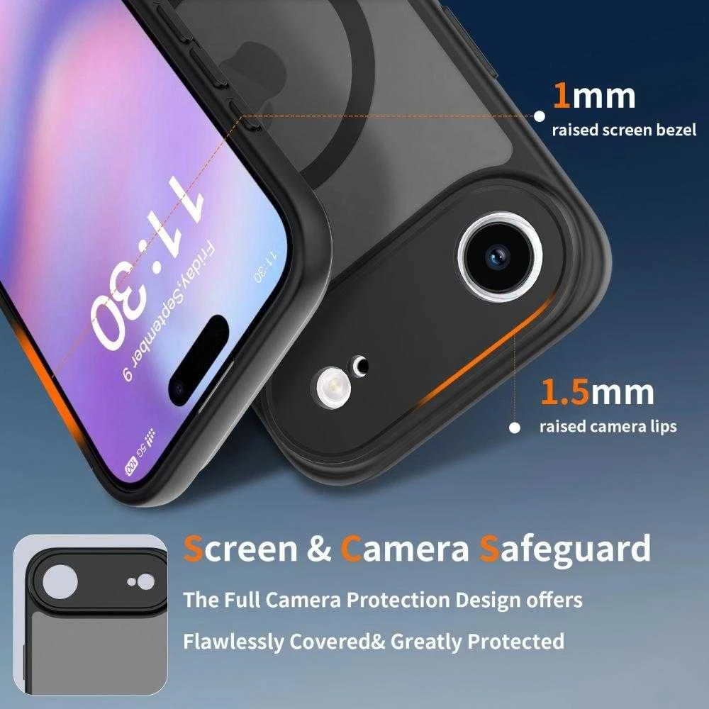 „Tech-Protect BasicMag MagSafe“ dėklas, skirtas „iPhone 17 Air“ – matinis juodas