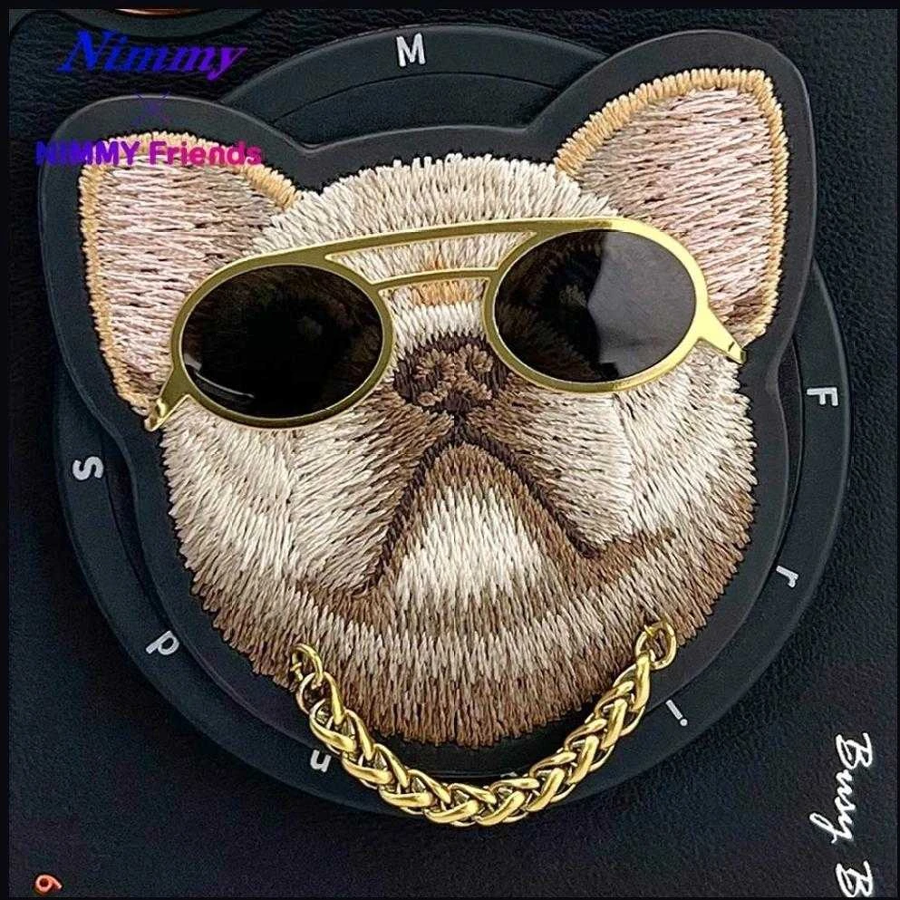 Dėklas Nimmy Glasses Cool Dog MagSafe Apple iPhone 16 juodos spalvos