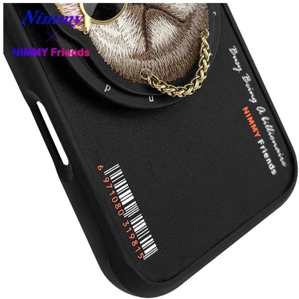 Dėklas Nimmy Glasses Cool Dog MagSafe Apple iPhone 16 juodos spalvos