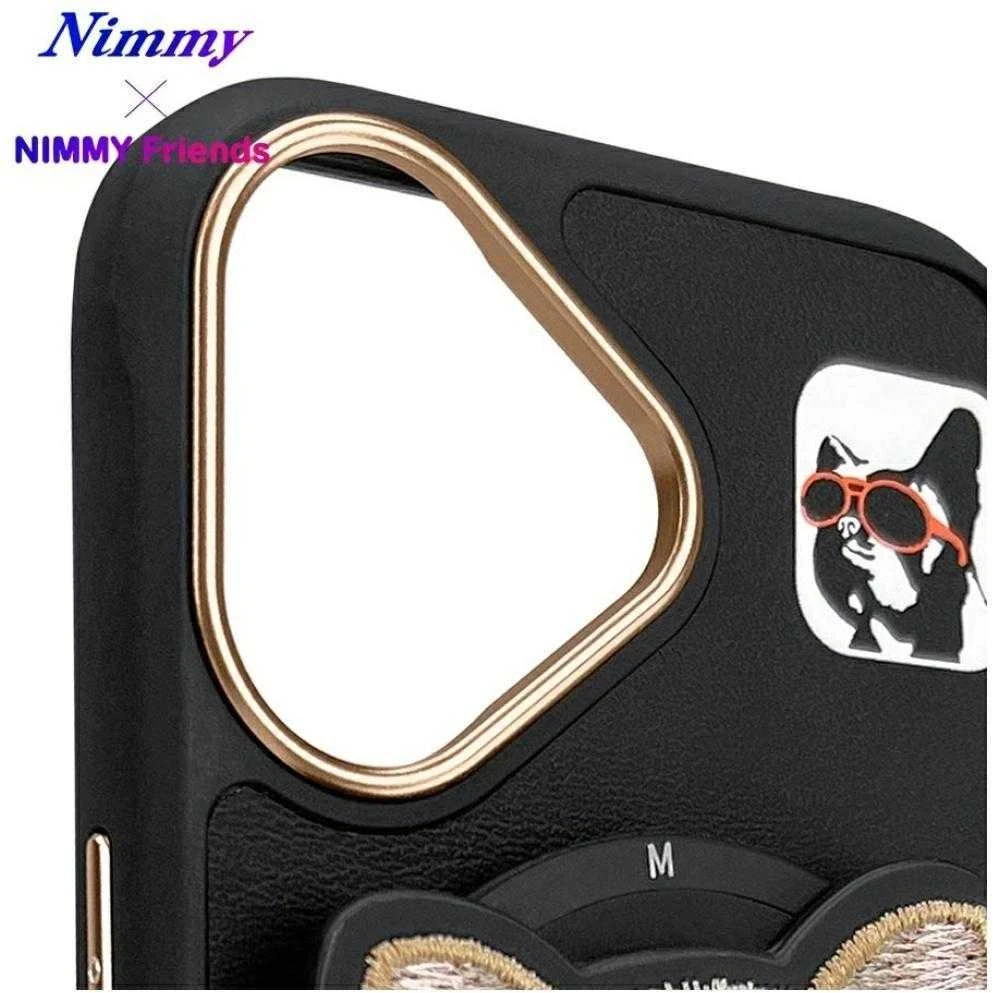 Dėklas Nimmy Glasses Cool Dog MagSafe Apple iPhone 16 juodos spalvos