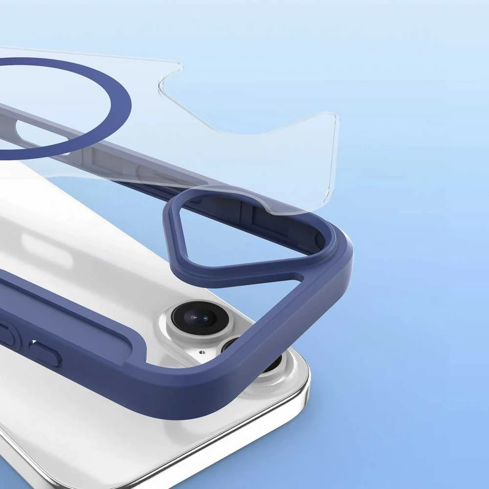 Dux Ducis Skin X Pro Apple iPhone 17 Air dėklas su MagSafe and Wallet – mėlynos spalvos