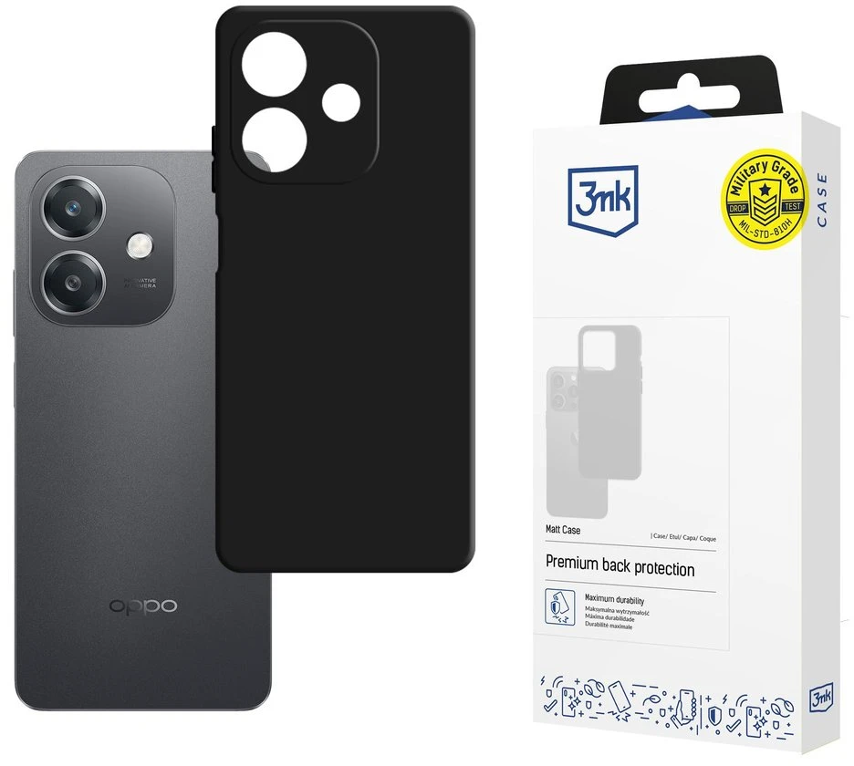 3Mk apsauginis matinis dėklas Oppo A40 / A40M / A3 4G - matinis juodas