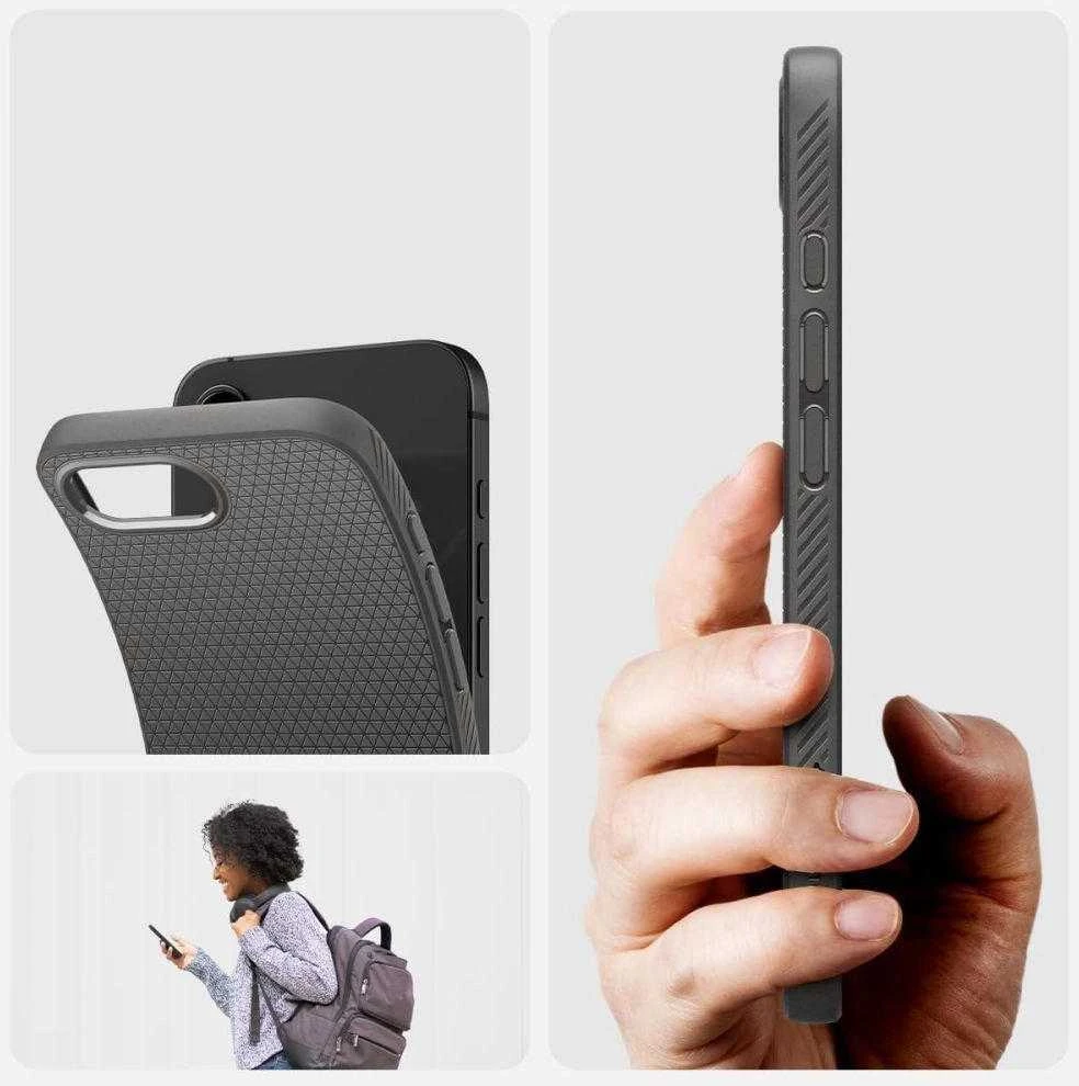 „Spigen Liquid Air“ dėklas, skirtas „iPhone 16e / 17e“ – pilkas