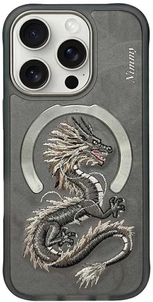 Nimmy Dragon MagSafe dėklas skirtas Apple iPhone 16 Pro Max pilkos spalvos