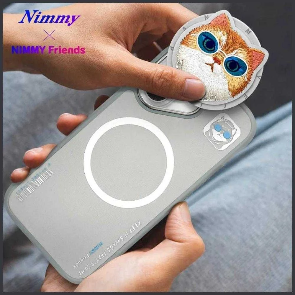 Nimmy Glasses Cool Cat MagSafe Apple iPhone 16 dėklas telefonui pilkos spalvos