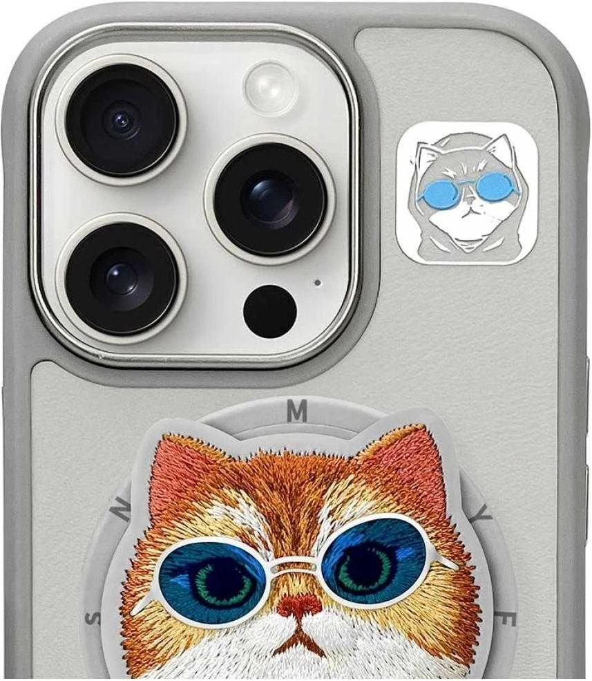 Nimmy Glasses Cool Cat MagSafe Apple iPhone 16 Pro Max dėklas telefonui pilkos spalvos