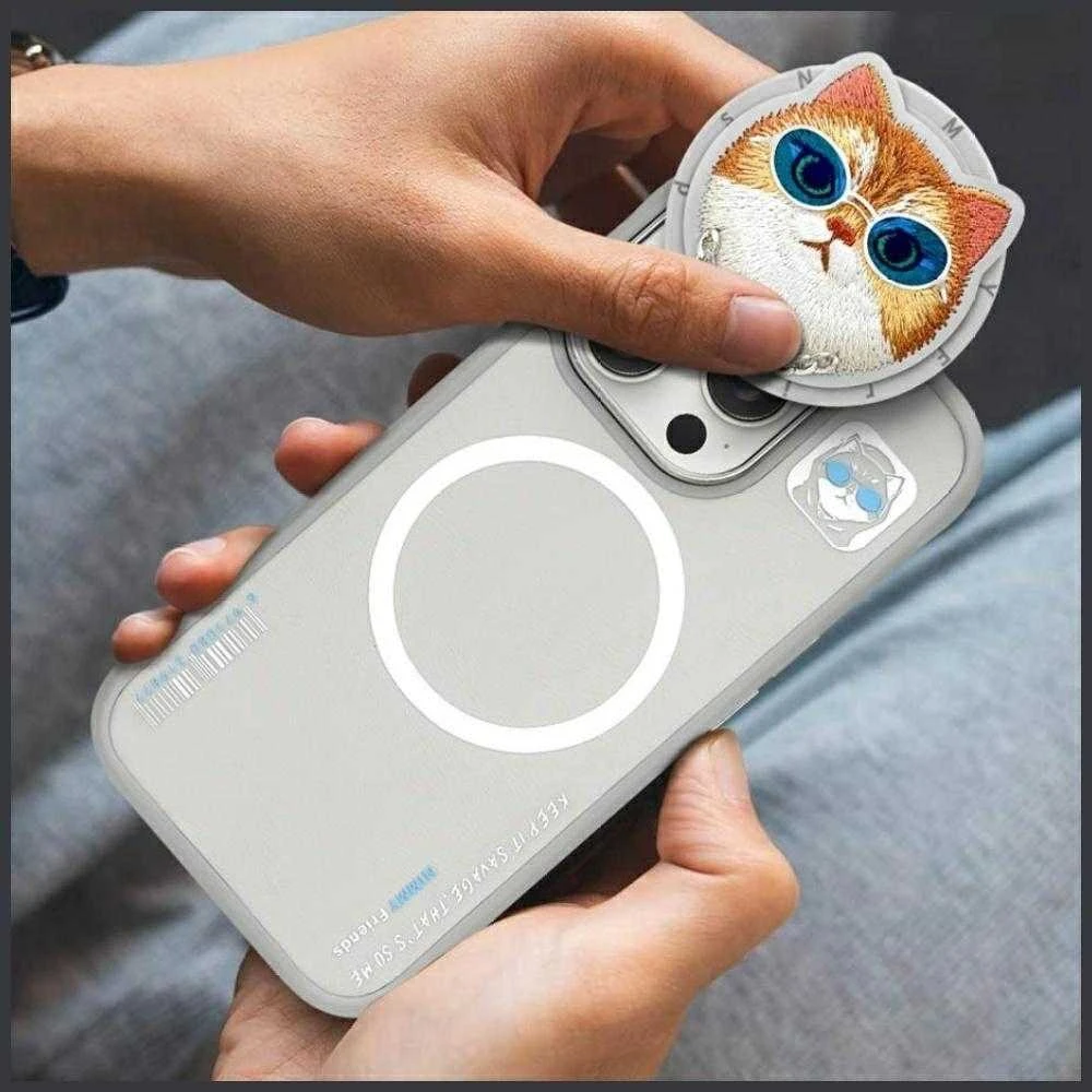 Nimmy Glasses Cool Cat MagSafe Apple iPhone 16 Pro Max dėklas telefonui pilkos spalvos