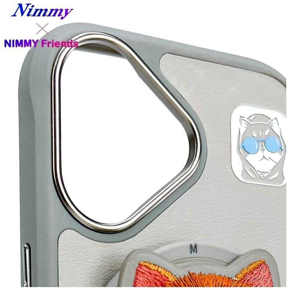 Nimmy Glasses Cool Cat MagSafe Apple iPhone 16 dėklas telefonui pilkos spalvos