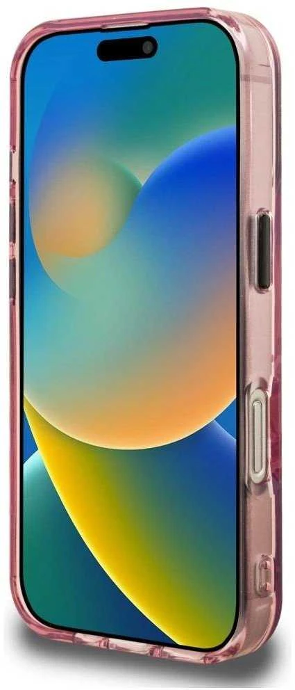 Dėklas Karl Lagerfeld IML Multi K&C Head Pattern skirtas Apple iPhone 16 Pro Max rožinės spalvos