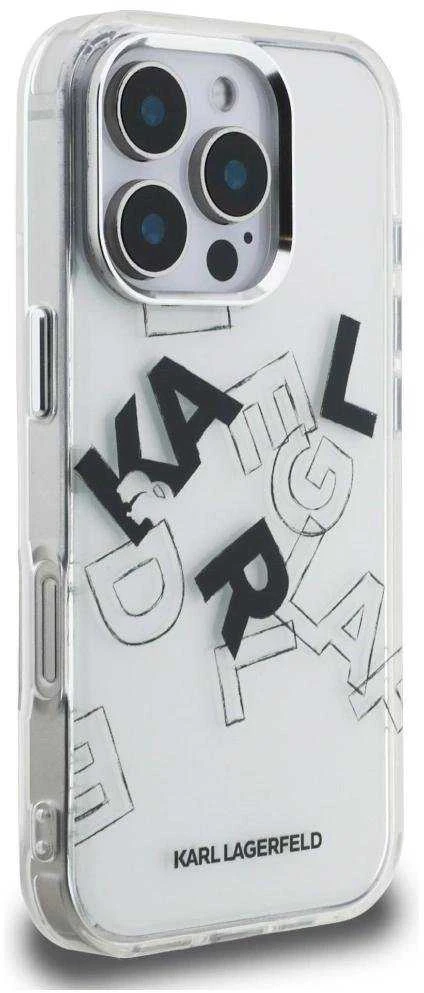 Dėklas Karl Lagerfeld IML Sketched Graphic skirtas Apple iPhone 16 Pro skaidrus